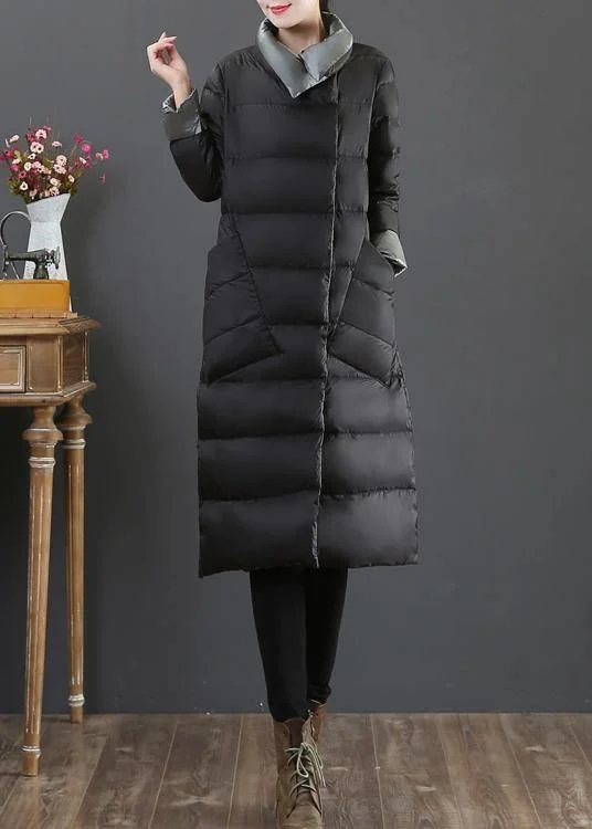 Elegant And Luxurious Feeling New clothing winter jacket coats silver gray stand collar pockets down jacket woman