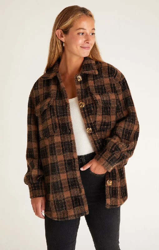 Sports Fitness Style Plaid Tucker Jacket