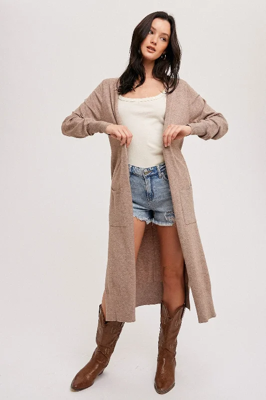 Simple Fashion Style Mocha Long Cardigan