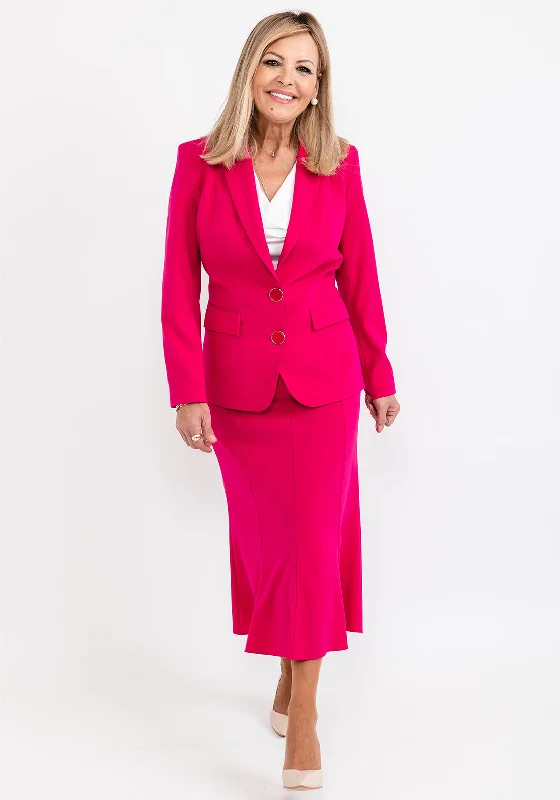 Elegant And Simple Via Veneto Dolores Single Breasted Blazer, Fuchsia