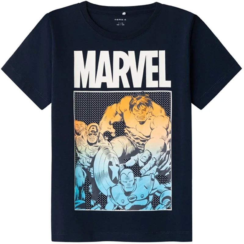 Casual Print Design Name it Dark Sapphire France Marvel T-Shirt