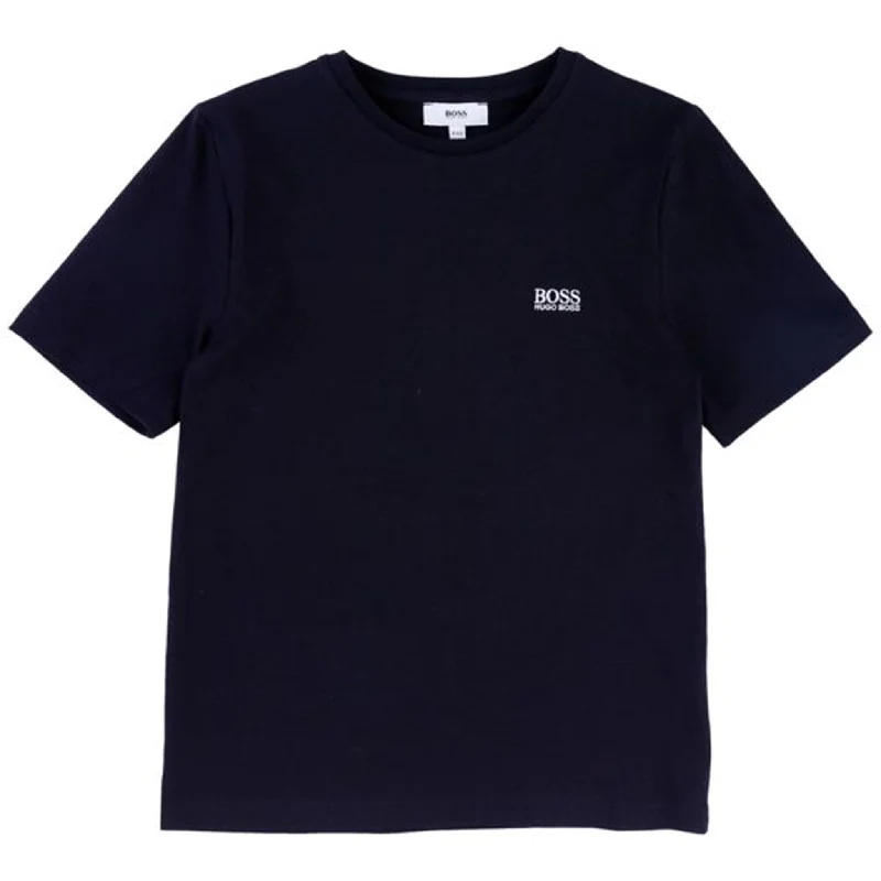 Elegant Feminine Style Hugo Boss Boy Short Sleeves T-Shirt Navy