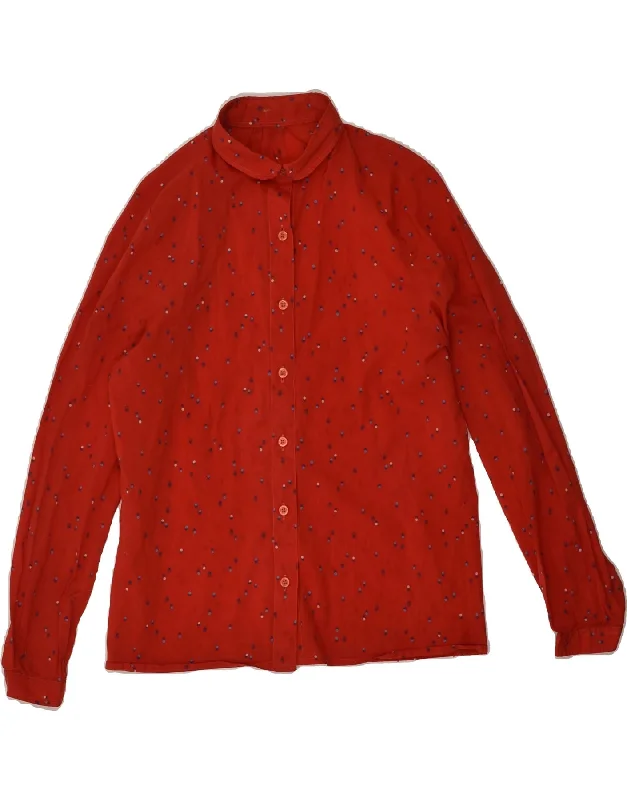 Casual Comfort VINTAGE Womens Shirt UK 16 Large Red Spotted