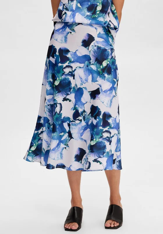 Rock Leggings Selected Femme Rachelle Floral Maxi Skirt, Royal Blue