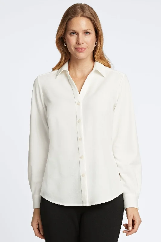 Sports Zipper Style Mary Knit Crepe Shirt