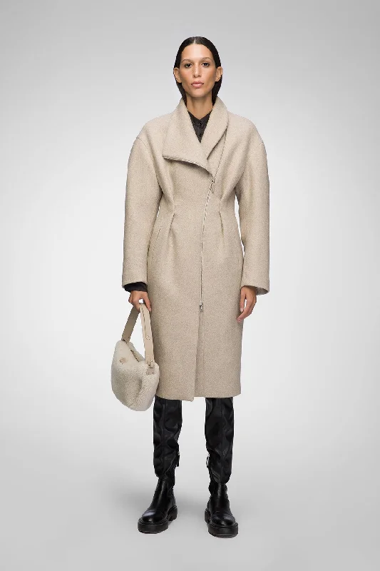 Casual And Relaxed Style Matilde - Latte Wool Coat