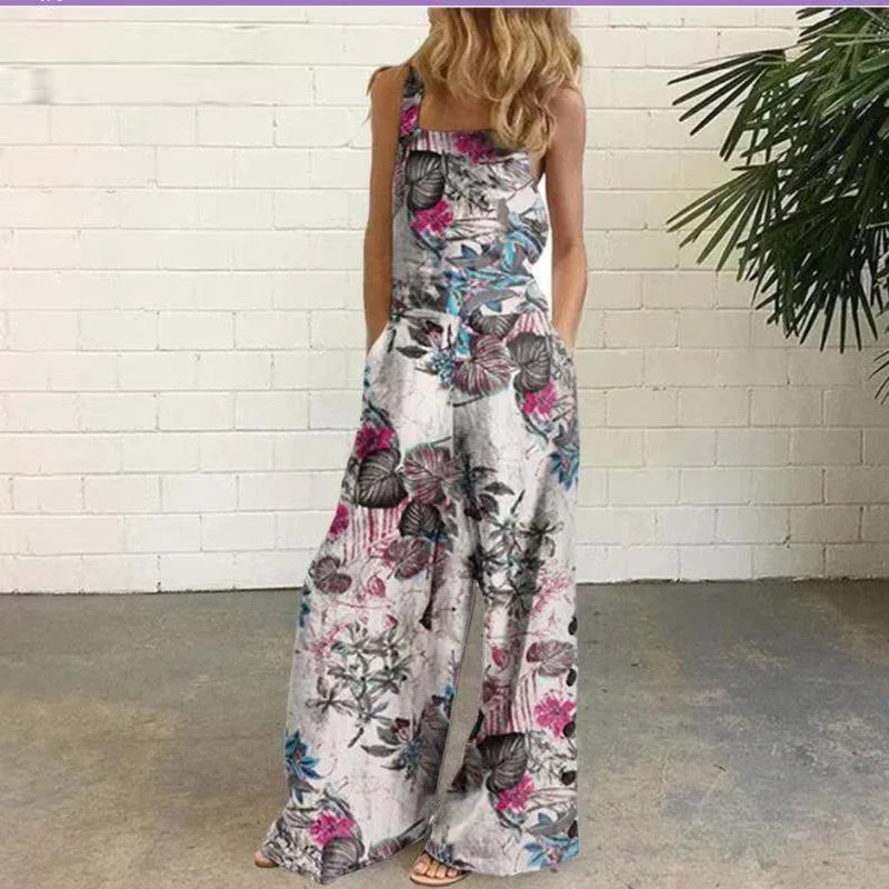 Casual Summer Style Women Floral Print Summer Jumpsuits