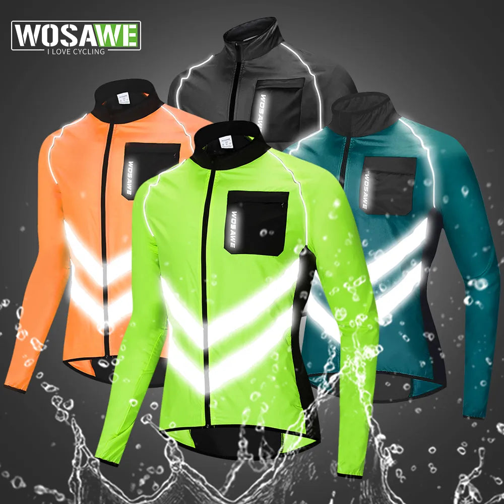 Simple Style Reflective Cycling Windbreaker Men MTB Bike Jacket Moto Coat Windproof Camping Fishing Cycling Clothes Multi-use Jersey