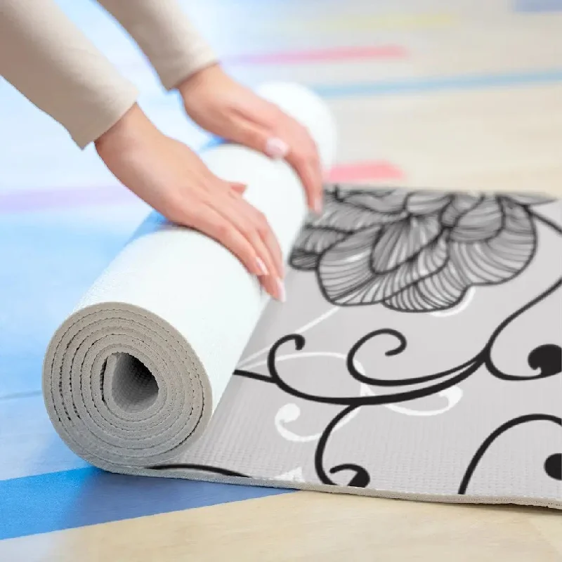 Casual Shopping Floral Yoga Mat - Custom Print Lightweight Foam Mat [24"x72"x0.25"]