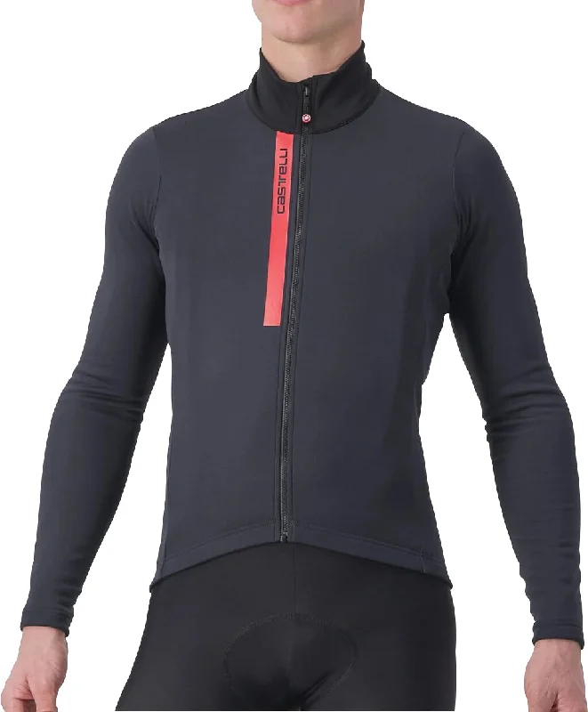 Simple Casual Feeling Castelli Entrata Thermal Long Sleeve Mens Cycling Jersey - Black