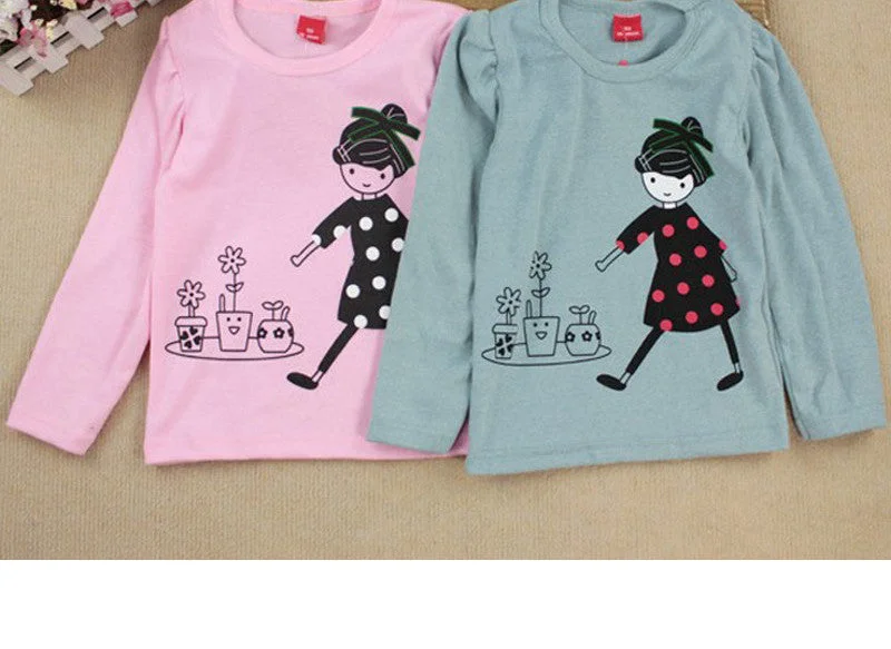 Sports Express Kids Toddler Clothes Baby Girls Clothing Cartoon Girl Print Long Sleeve T shirts Casual Blouse Tops Children's Clothing