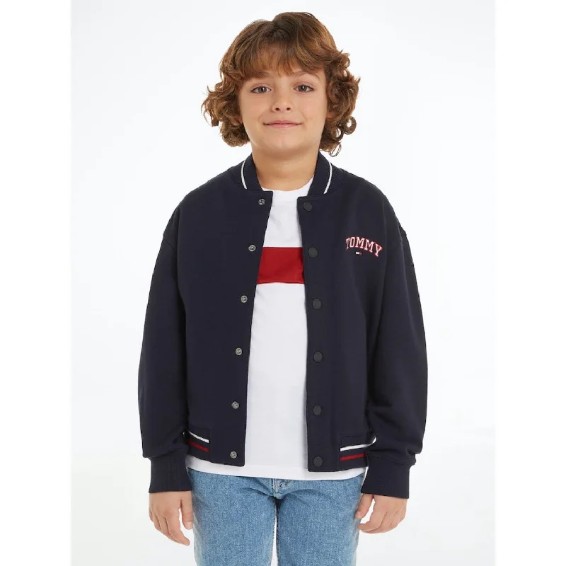 Simple Classic Style Tommy Hilfiger Desert Sky U Varsity Embroidery Bomber Jacket