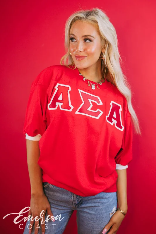 Casual Print Design Alpha Sigma Alpha Red Letter Jersey