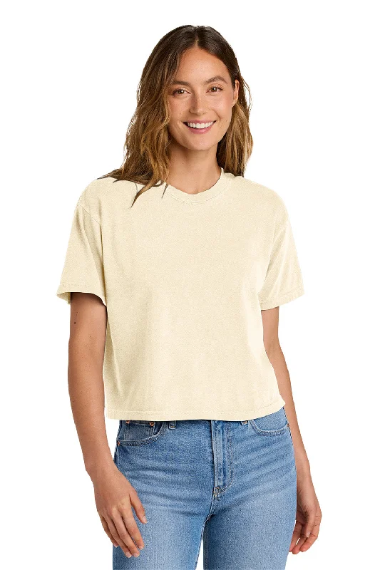 Elegant High Waist Style Comfort Colors Womens Short Sleeve Crewneck T-Shirt - Ivory