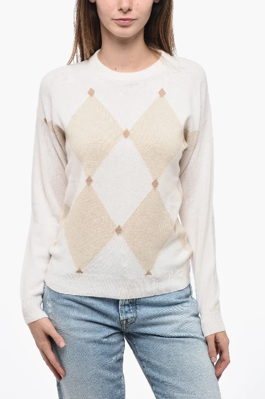 Casual Version Peserico Lurex Detailing Sweater with Geometric Motif