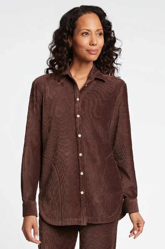 Elegant And Sweet Style Maddy Long Sleeve Plush Cord Shirt