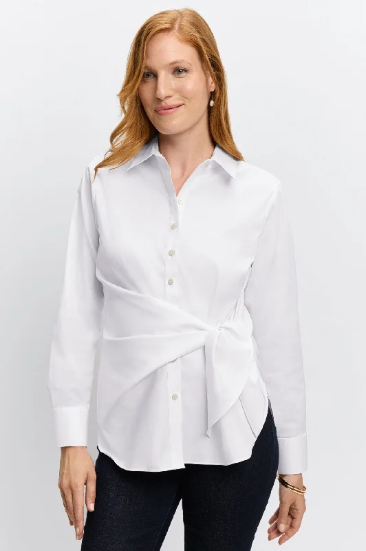 Sports Functional Style Sabine Stretch Matte Sateen No Iron Tie Shirt