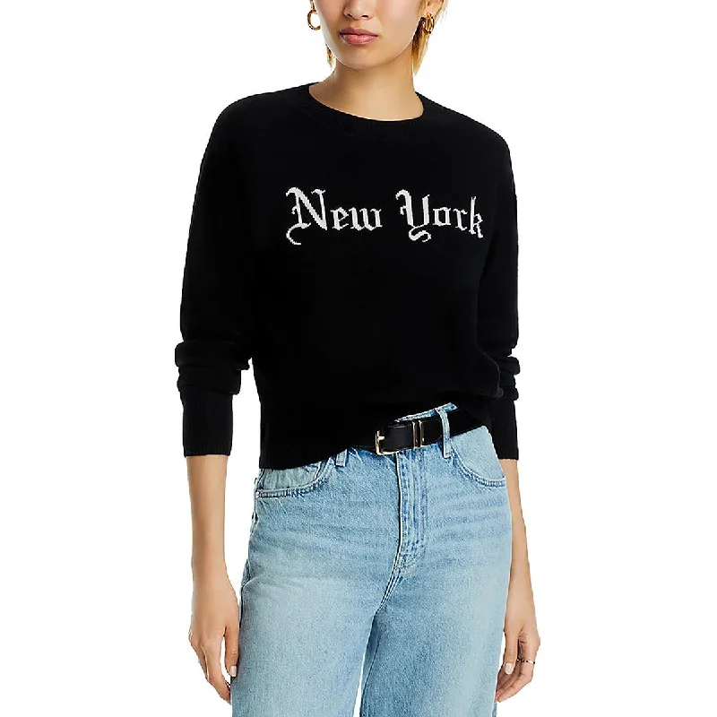 Minimalism Womens Cashmere Printed Crewneck Sweater