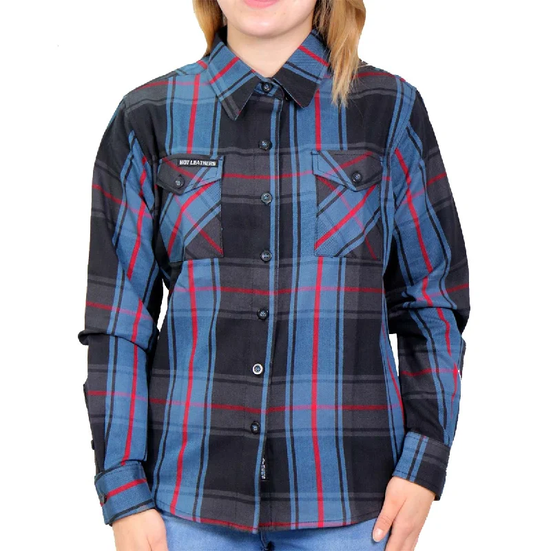 Leisure Time Hot Leathers FLL3007 Ladies Long Live The King Long Sleeve Flannel Shirt