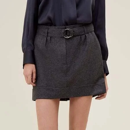 Sports Litigation Style Women's High-Waist Wool Blend Skirt