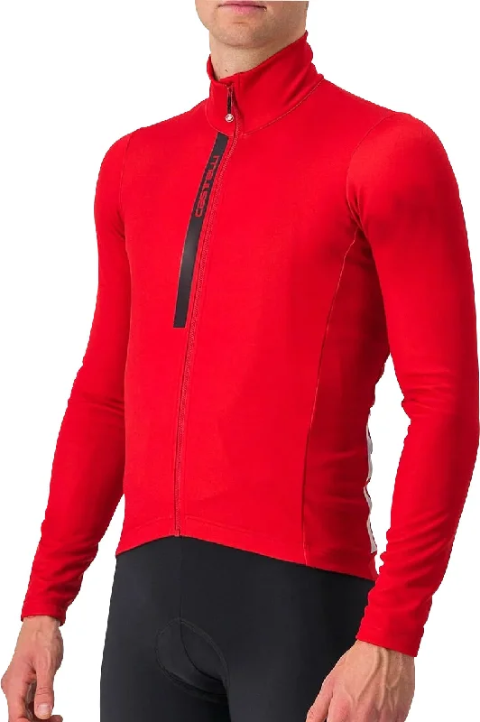 Simple Style Castelli Entrata Thermal Long Sleeve Mens Cycling Jersey - Red