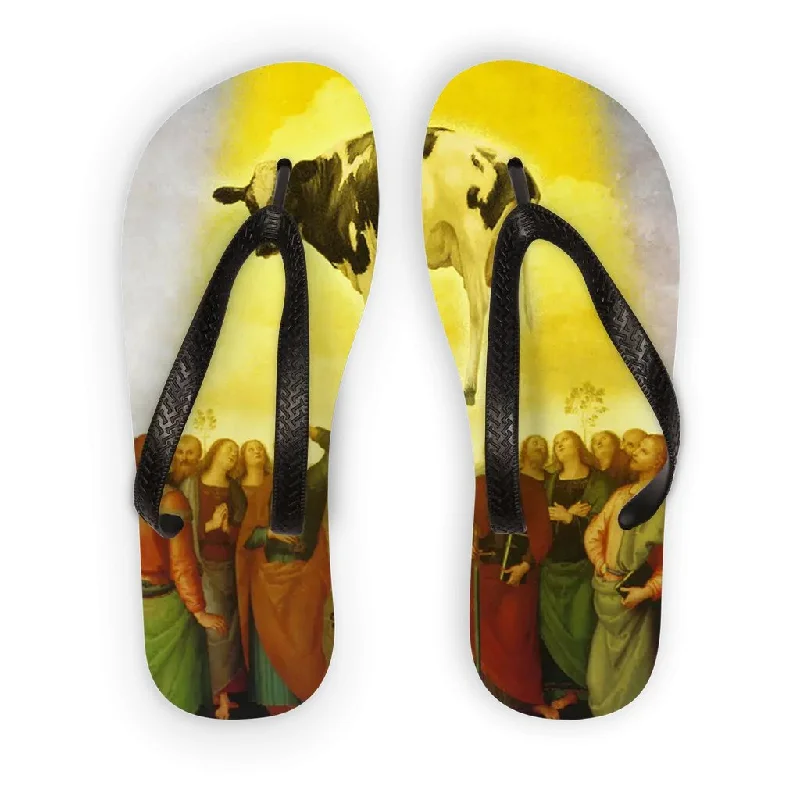 Elegant Slim Style Durable Lightweight Flip Flops with Customizable Print