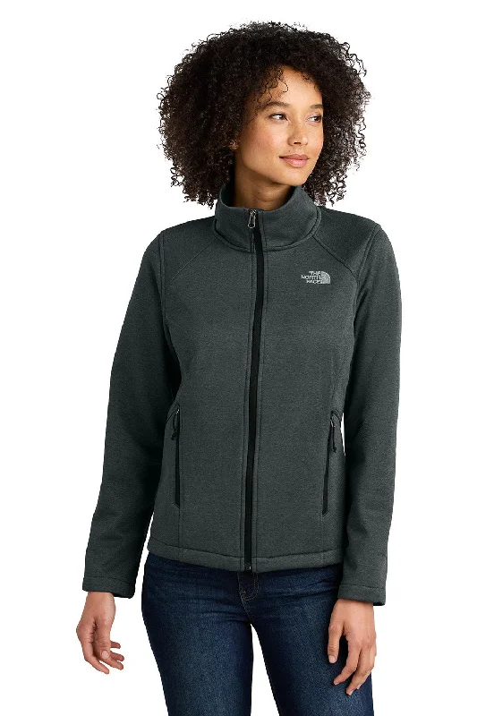 Sports Outdoor Style The North Face Womens Ridgewall Wind & Water Resistant Soft Shell Full Zip Jacket - Heather Dark Grey - New