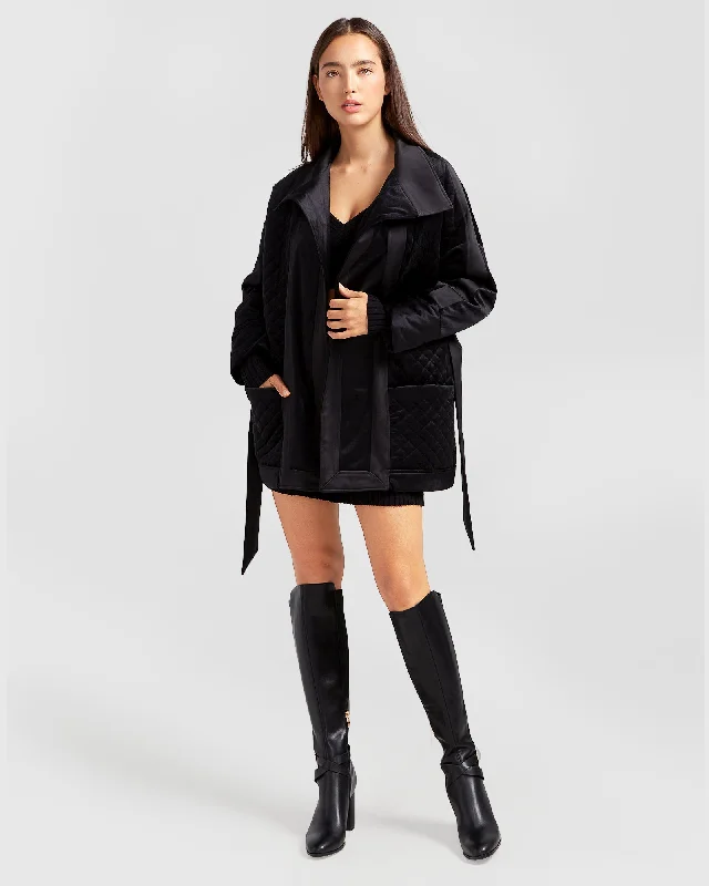 Casual Version Ace of Spades Velvet Coat - Black