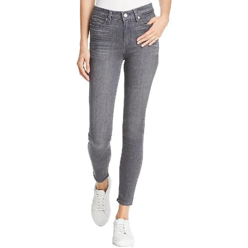 Elegant And Simple Paige Womens Mid Rise Faded Ankle Jeans