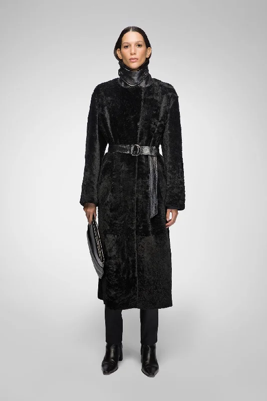 Casual Comfort Gabrielle - Black Shearling Coat