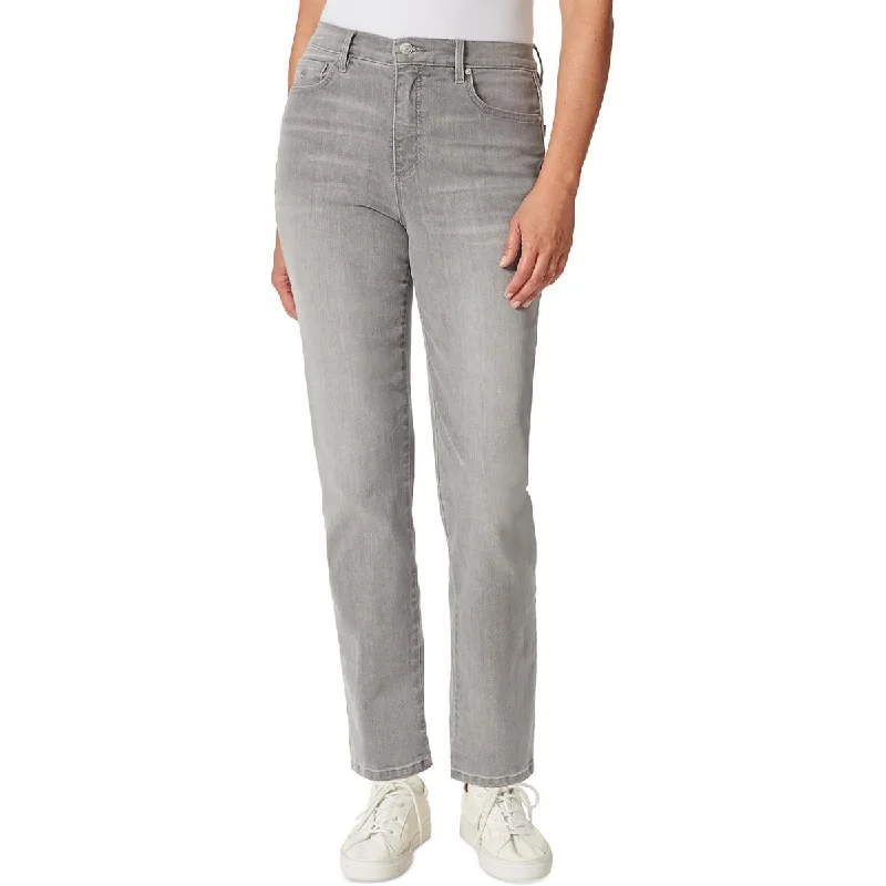 Elegant High Waist Style Gloria Vanderbilt Womens Petites High Rise Faded Straight Leg Jeans