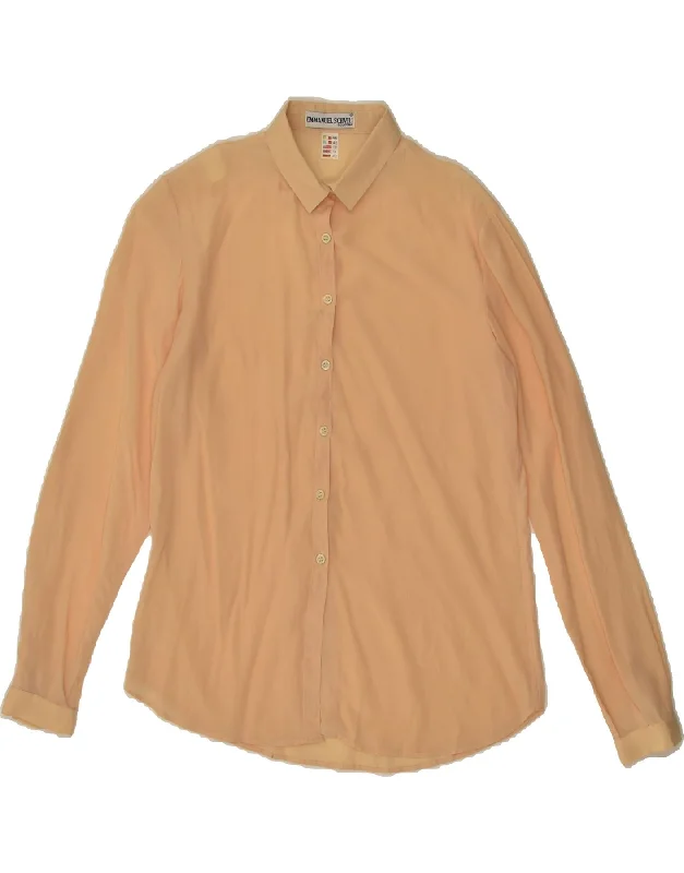 Elegant And Noble Style EMMANUEL SCHVILI Womens Shirt UK 14 Large Beige