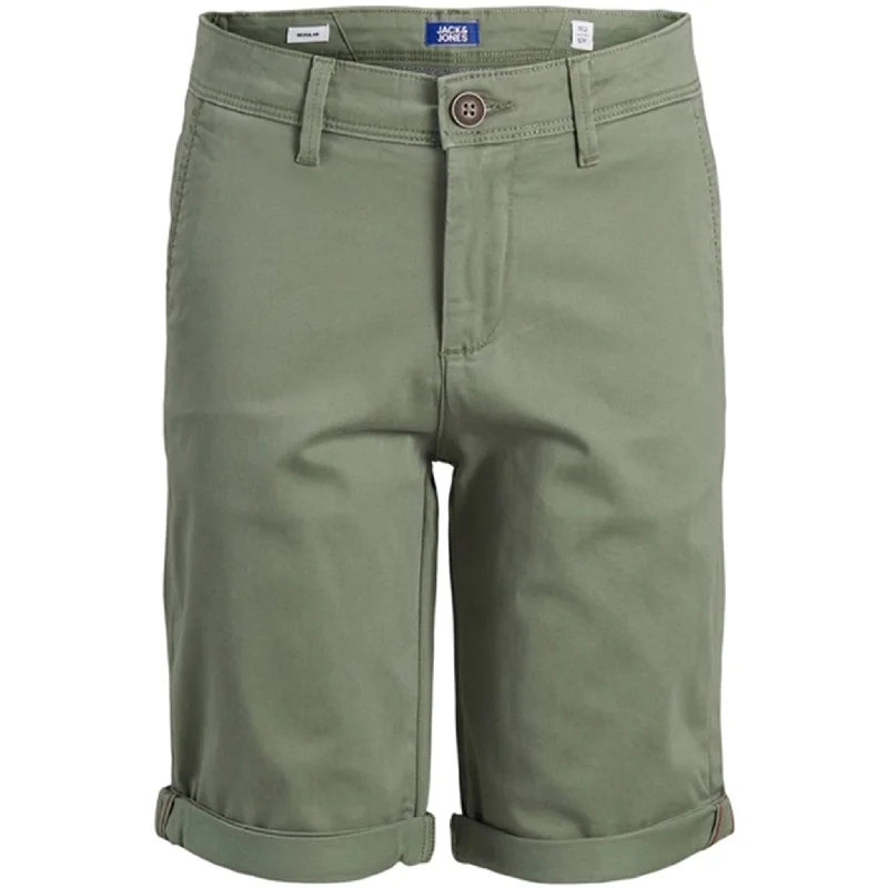 Elegant And Luxurious Feeling Jack & Jones Junior Deep Lichen Green Bowie Solid Shorts