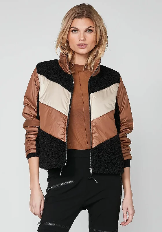 Simple Casual Feeling Nu Denmark Ralia Colour Block Jacket, Toffee Browm