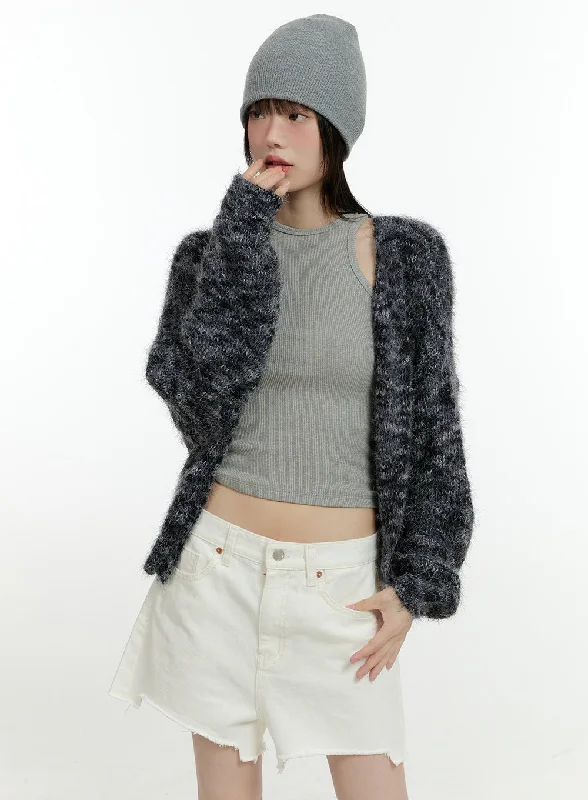 Minimalism Fuzzy Long Sleeve Cardigan CG401