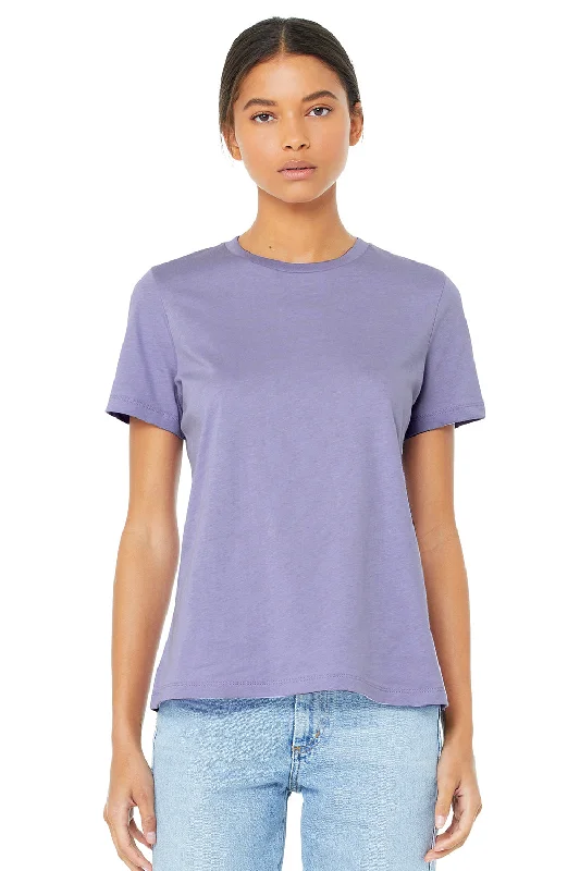 Sports Functional Style Bella + Canvas Womens Relaxed Jersey Short Sleeve Crewneck T-Shirt - Dark Lavender Purple