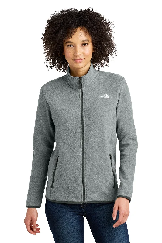 Rock Leather Jacket The North Face Womens Glacier Fleece Full Zip Jacket - Heather Medium Grey - New