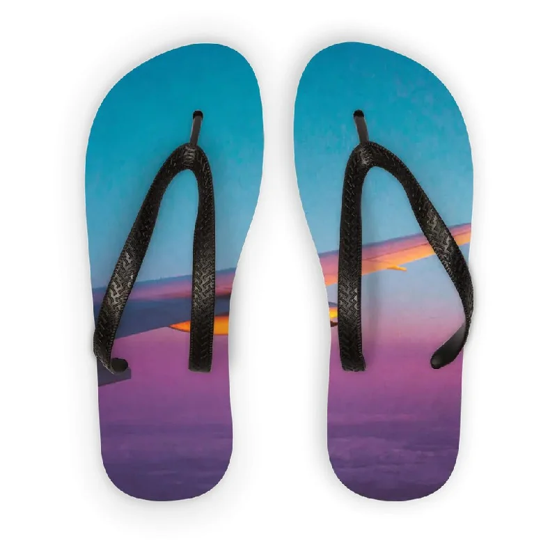 Simple Cotton Style Adult Flip Flops - Customizable Printed Fabric, Durable Foam, Non-Crumble, Gripped Sole