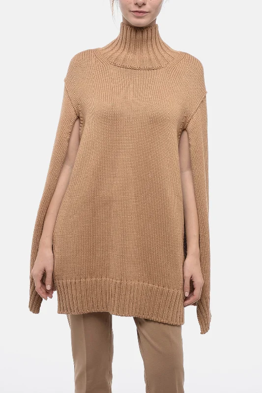 Casual Shopping Jil Sander Cape Designed Turtleneck Wool Sweater