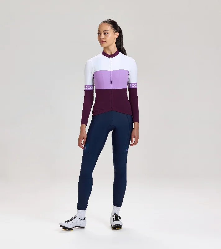 Sports High Waist Style Womens Sport Tricolour Long Sleeve Jersey