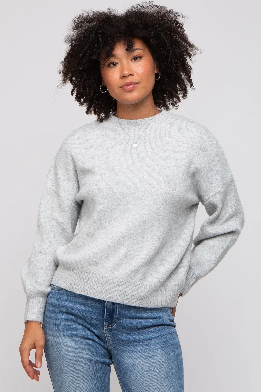 Simple Style Silver Bubble Sleeve Sweater