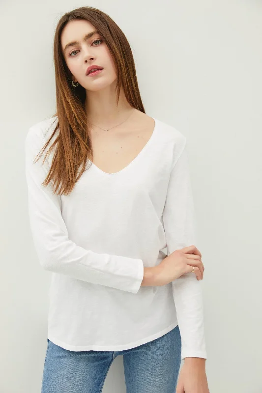 Rock Short Design White Long Sleeve Shirt