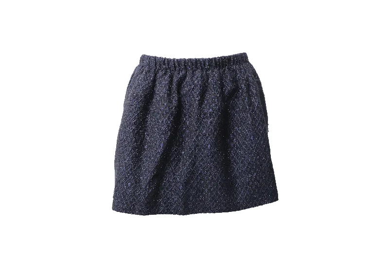 Romantic Lightness Maje Diamond Embroidered Mini Skirt in Blue Nylon