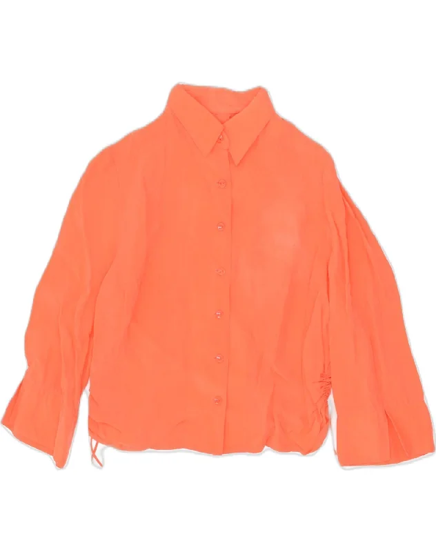 Sports Express VINTAGE Womens Shirt Blouse UK 8 Small  Orange Viscose