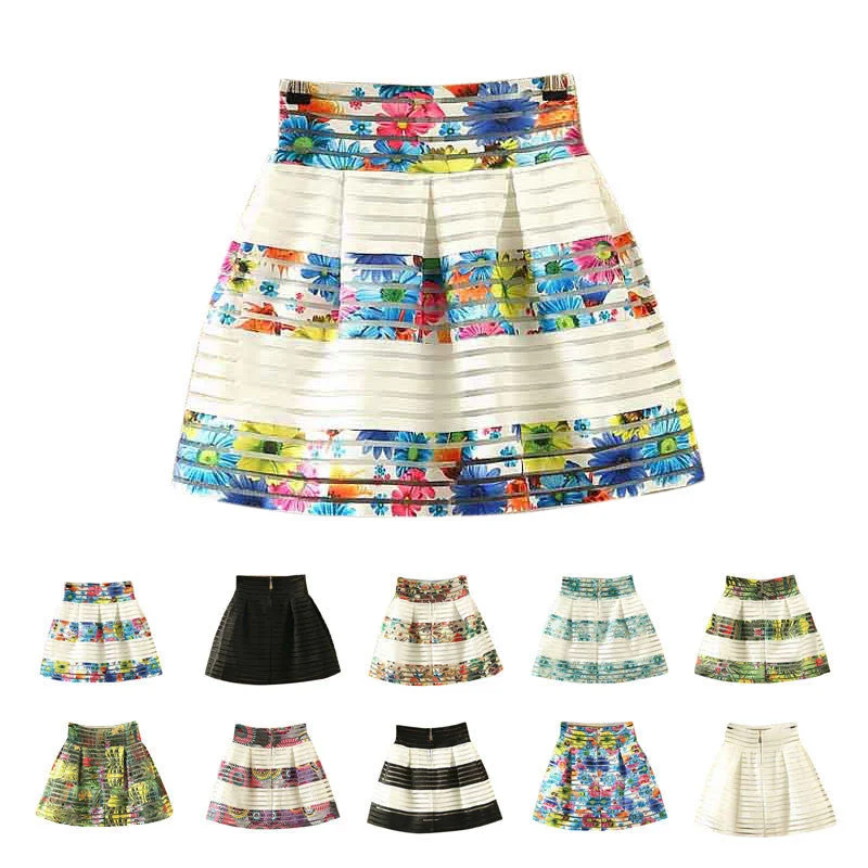 Gorgeous Evening Style Summer 10 Colors Sexy Fashion Skirt Womens Foral fluffy Skirt Swing Skirt Ladies Tops Ball Gown