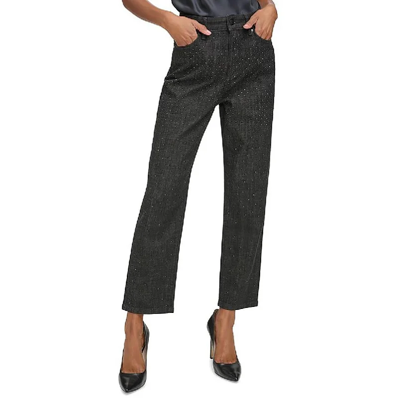 Casual Version Karl Lagerfeld Paris Womens Cannes High-Rise Straight Leg Cropped Jeans