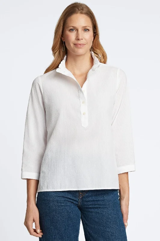 Romantic Chiffon Style Mia Seersucker Popover Shirt