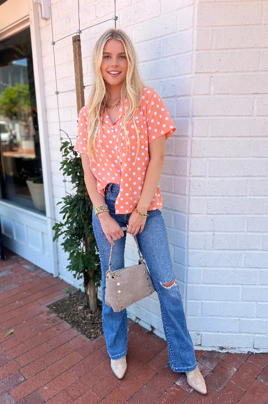 Gorgeous Bubble Skirt Dot O Clock Orange Blouse