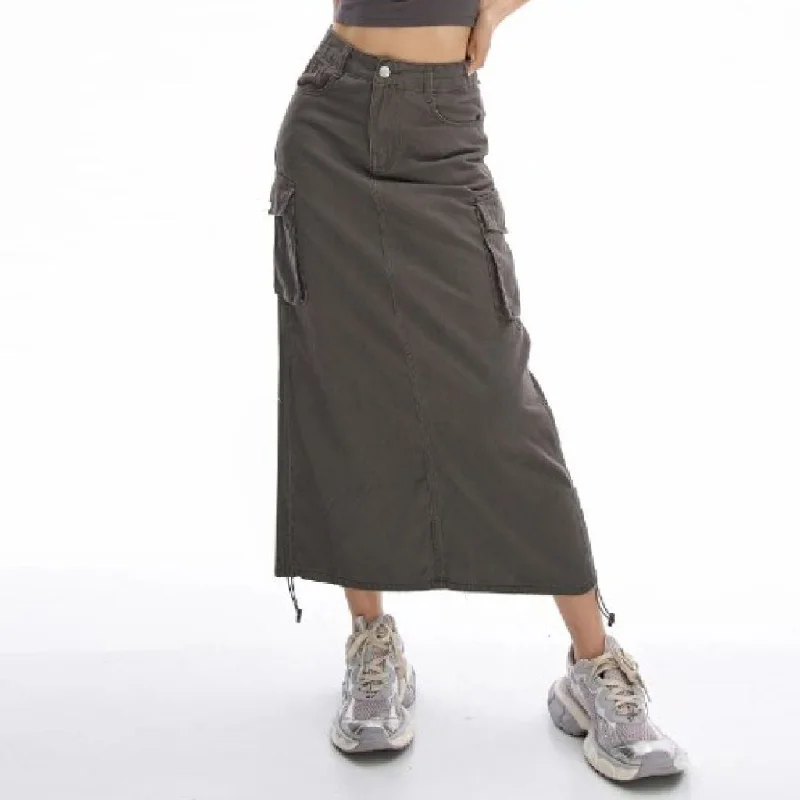 Rock Short Design New Cargo Long Skirt