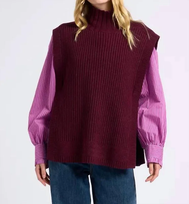 Casual Fit Style Pacome Sweater In Prune